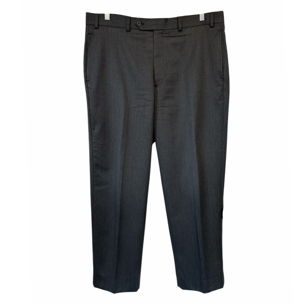 Brooks Brothers Madison Fit Gray Wool Dress Pants Mens W38 (Hemmed to 27.75")